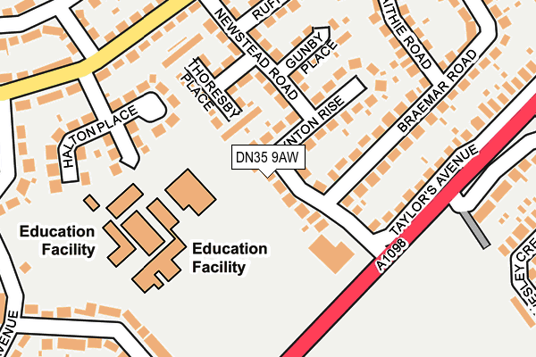 DN35 9AW map - OS OpenMap – Local (Ordnance Survey) DN35 9AW map - OS OpenMap – Local (Ordnance Survey)