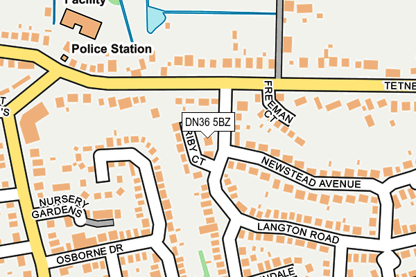 DN36 5BZ map - OS OpenMap – Local (Ordnance Survey) DN36 5BZ map - OS OpenMap – Local (Ordnance Survey)