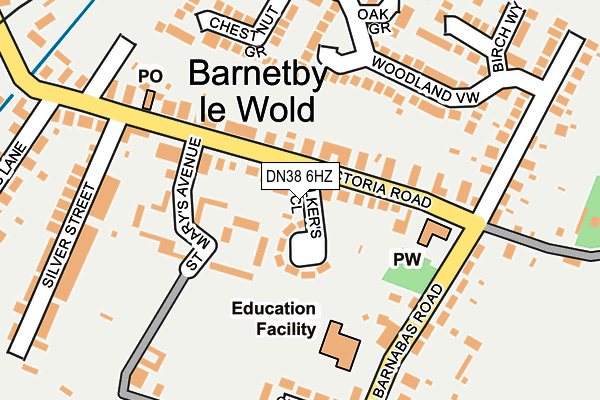 DN38 6HZ map - OS OpenMap – Local (Ordnance Survey)