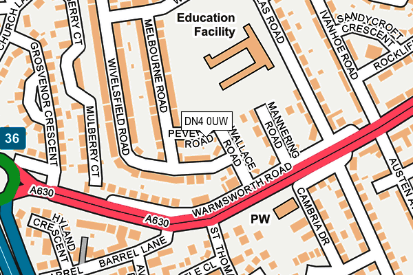 DN4 0UW map - OS OpenMap – Local (Ordnance Survey)