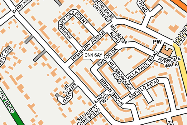 DN4 6AY map - OS OpenMap – Local (Ordnance Survey) DN4 6AY map - OS OpenMap – Local (Ordnance Survey)