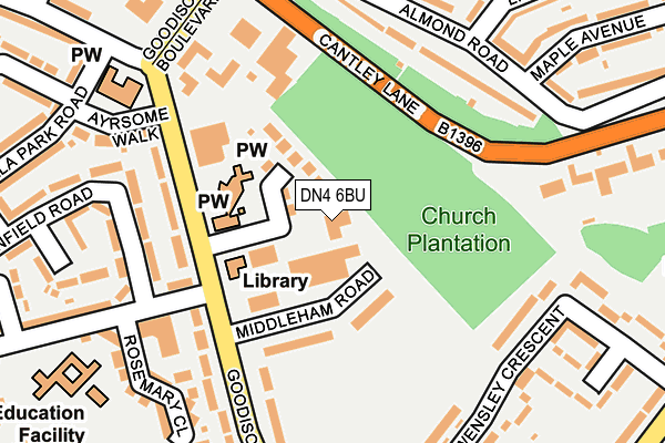 DN4 6BU map - OS OpenMap – Local (Ordnance Survey) DN4 6BU map - OS OpenMap – Local (Ordnance Survey)