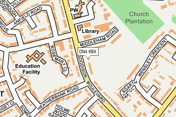 DN4 6BX map - OS OpenMap – Local (Ordnance Survey) DN4 6BX map - OS OpenMap – Local (Ordnance Survey)