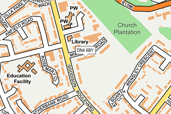 DN4 6BY map - OS OpenMap – Local (Ordnance Survey) DN4 6BY map - OS OpenMap – Local (Ordnance Survey)