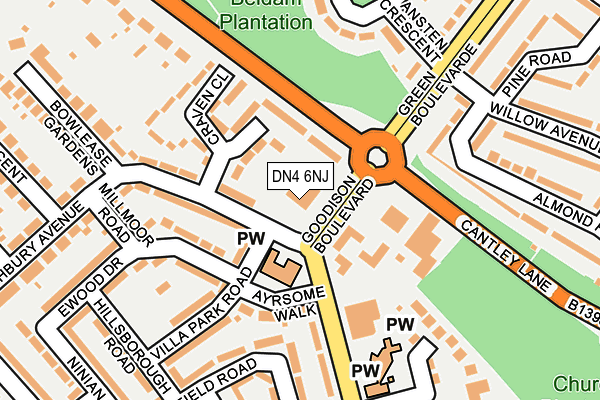 DN4 6NJ map - OS OpenMap – Local (Ordnance Survey) DN4 6NJ map - OS OpenMap – Local (Ordnance Survey)