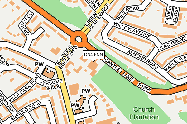 DN4 6NN map - OS OpenMap – Local (Ordnance Survey) DN4 6NN map - OS OpenMap – Local (Ordnance Survey)