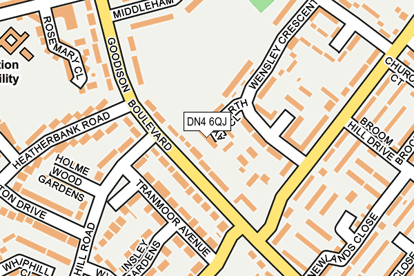 DN4 6QJ map - OS OpenMap – Local (Ordnance Survey) DN4 6QJ map - OS OpenMap – Local (Ordnance Survey)