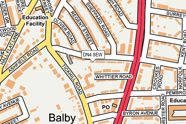 DN4 8EW map - OS OpenMap – Local (Ordnance Survey) DN4 8EW map - OS OpenMap – Local (Ordnance Survey)
