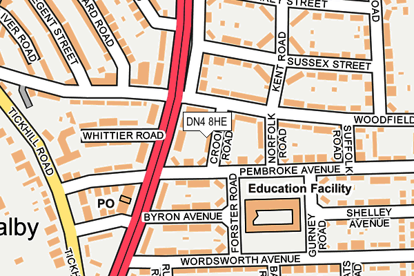 DN4 8HE map - OS OpenMap – Local (Ordnance Survey) DN4 8HE map - OS OpenMap – Local (Ordnance Survey)