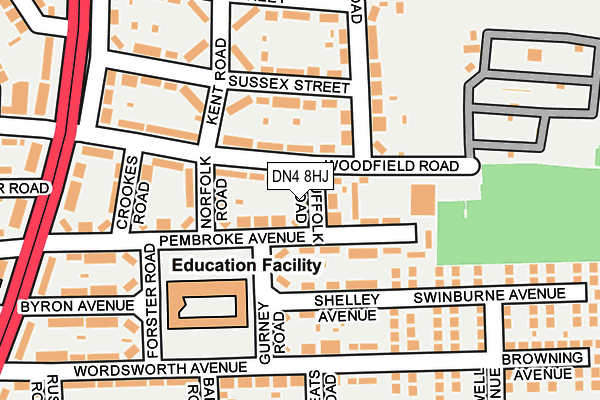 DN4 8HJ map - OS OpenMap – Local (Ordnance Survey) DN4 8HJ map - OS OpenMap – Local (Ordnance Survey)