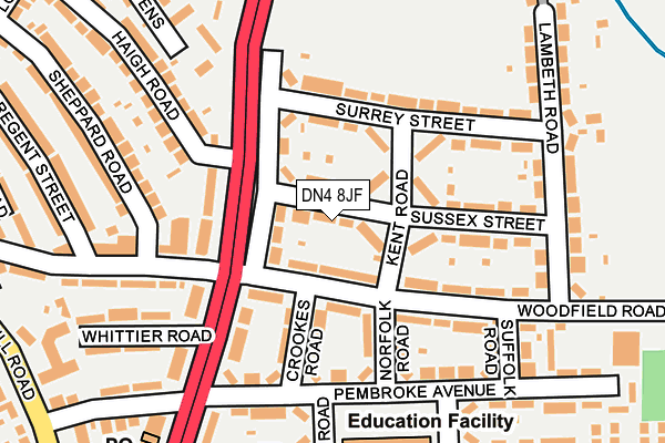 DN4 8JF map - OS OpenMap – Local (Ordnance Survey) DN4 8JF map - OS OpenMap – Local (Ordnance Survey)