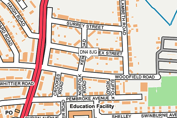 DN4 8JG map - OS OpenMap – Local (Ordnance Survey) DN4 8JG map - OS OpenMap – Local (Ordnance Survey)