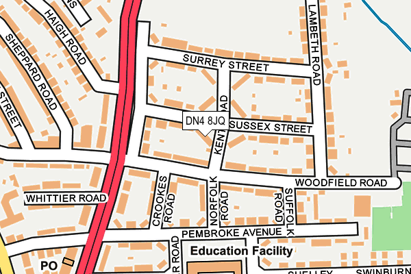 DN4 8JQ map - OS OpenMap – Local (Ordnance Survey) DN4 8JQ map - OS OpenMap – Local (Ordnance Survey)