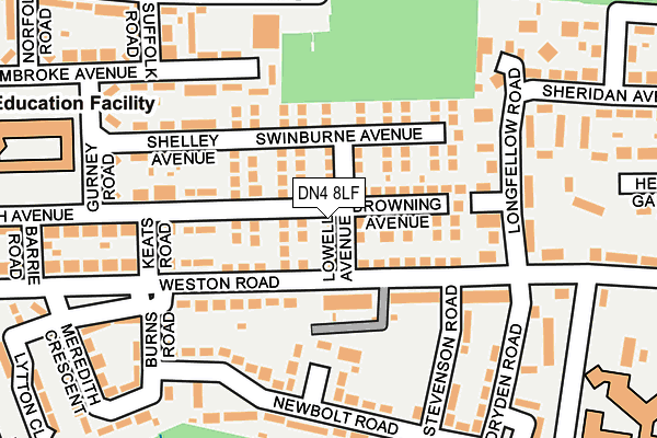 DN4 8LF map - OS OpenMap – Local (Ordnance Survey) DN4 8LF map - OS OpenMap – Local (Ordnance Survey)