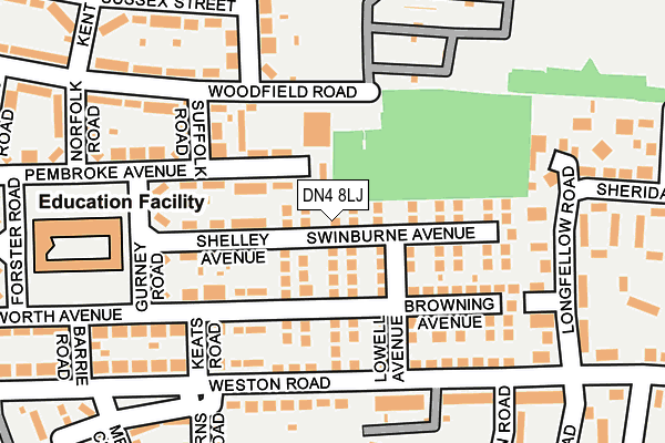 DN4 8LJ map - OS OpenMap – Local (Ordnance Survey) DN4 8LJ map - OS OpenMap – Local (Ordnance Survey)