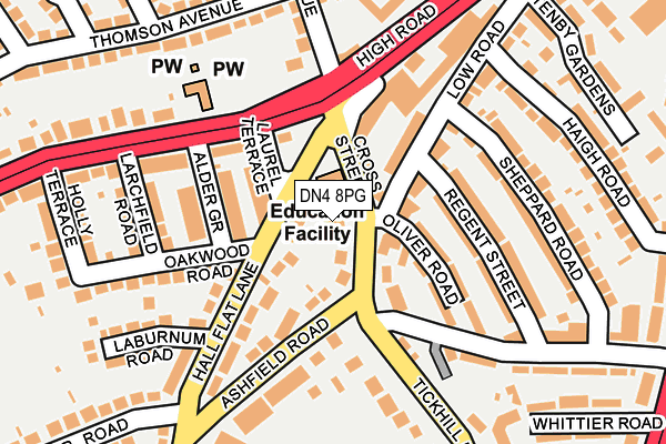 DN4 8PG map - OS OpenMap – Local (Ordnance Survey) DN4 8PG map - OS OpenMap – Local (Ordnance Survey)