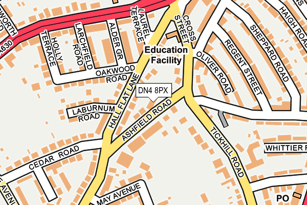 DN4 8PX map - OS OpenMap – Local (Ordnance Survey) DN4 8PX map - OS OpenMap – Local (Ordnance Survey)