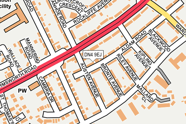 DN4 9EJ map - OS OpenMap – Local (Ordnance Survey) DN4 9EJ map - OS OpenMap – Local (Ordnance Survey)