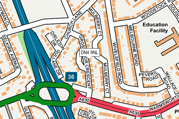 DN4 9NL map - OS OpenMap – Local (Ordnance Survey)
