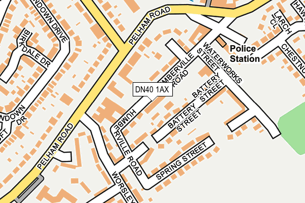 DN40 1AX map - OS OpenMap – Local (Ordnance Survey) DN40 1AX map - OS OpenMap – Local (Ordnance Survey)