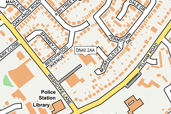 DN40 2AA map - OS OpenMap – Local (Ordnance Survey) DN40 2AA map - OS OpenMap – Local (Ordnance Survey)