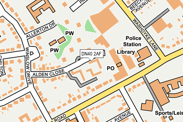 DN40 2AF map - OS OpenMap – Local (Ordnance Survey) DN40 2AF map - OS OpenMap – Local (Ordnance Survey)
