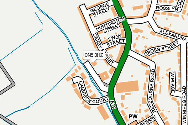 DN5 0HZ map - OS OpenMap – Local (Ordnance Survey)