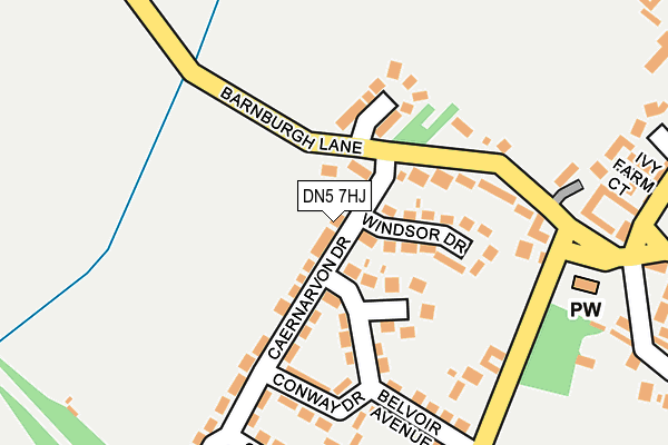 DN5 7HJ map - OS OpenMap – Local (Ordnance Survey) DN5 7HJ map - OS OpenMap – Local (Ordnance Survey)