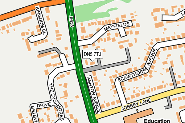 DN5 7TJ map - OS OpenMap – Local (Ordnance Survey) DN5 7TJ map - OS OpenMap – Local (Ordnance Survey)
