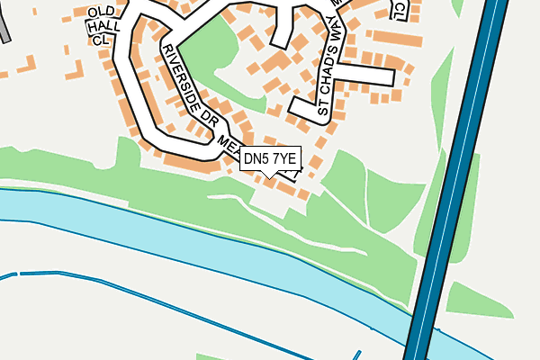DN5 7YE map - OS OpenMap – Local (Ordnance Survey) DN5 7YE map - OS OpenMap – Local (Ordnance Survey)