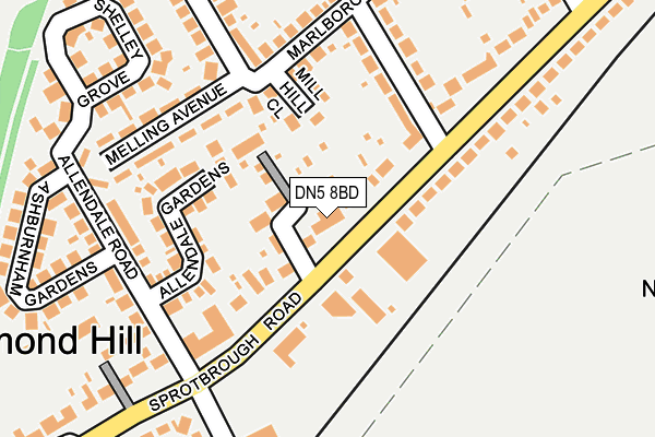 DN5 8BD map - OS OpenMap – Local (Ordnance Survey) DN5 8BD map - OS OpenMap – Local (Ordnance Survey)