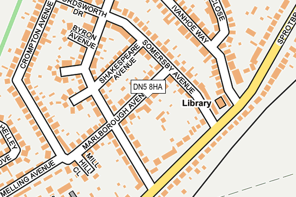 DN5 8HA map - OS OpenMap – Local (Ordnance Survey) DN5 8HA map - OS OpenMap – Local (Ordnance Survey)
