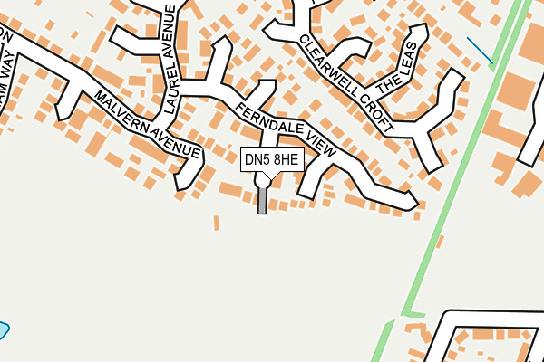 DN5 8HE map - OS OpenMap – Local (Ordnance Survey) DN5 8HE map - OS OpenMap – Local (Ordnance Survey)