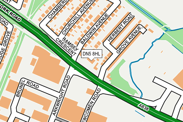 DN5 8HL map - OS OpenMap – Local (Ordnance Survey) DN5 8HL map - OS OpenMap – Local (Ordnance Survey)