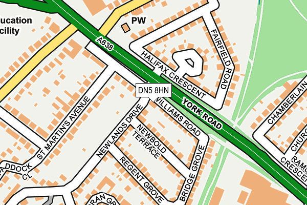 DN5 8HN map - OS OpenMap – Local (Ordnance Survey) DN5 8HN map - OS OpenMap – Local (Ordnance Survey)