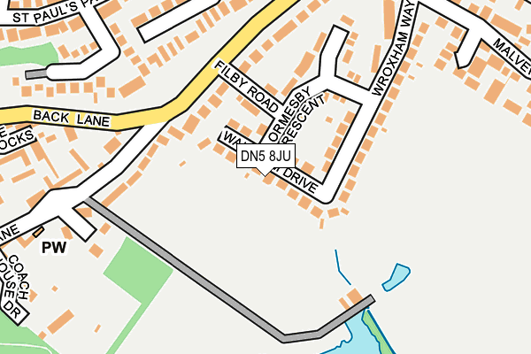DN5 8JU map - OS OpenMap – Local (Ordnance Survey) DN5 8JU map - OS OpenMap – Local (Ordnance Survey)