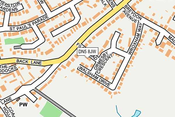 DN5 8JW map - OS OpenMap – Local (Ordnance Survey) DN5 8JW map - OS OpenMap – Local (Ordnance Survey)