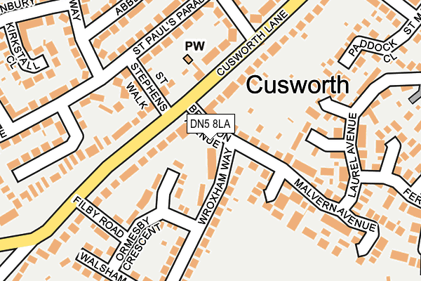 DN5 8LA map - OS OpenMap – Local (Ordnance Survey) DN5 8LA map - OS OpenMap – Local (Ordnance Survey)