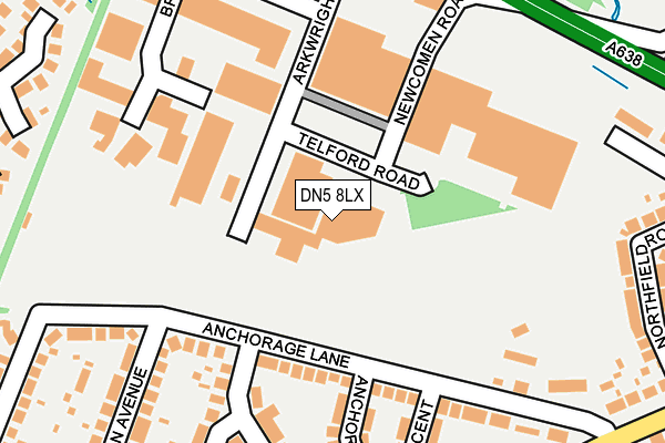 DN5 8LX map - OS OpenMap – Local (Ordnance Survey) DN5 8LX map - OS OpenMap – Local (Ordnance Survey)