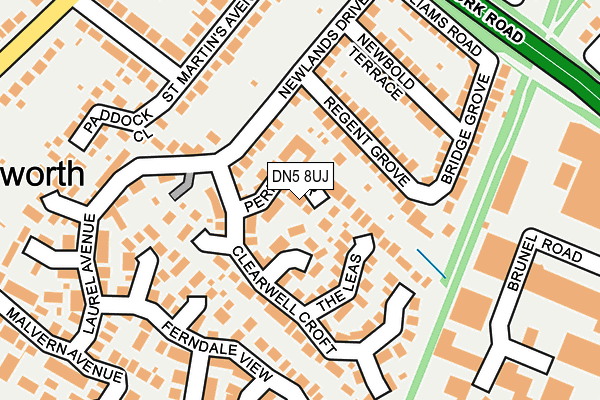 DN5 8UJ map - OS OpenMap – Local (Ordnance Survey) DN5 8UJ map - OS OpenMap – Local (Ordnance Survey)