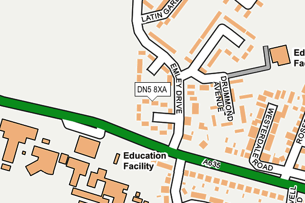DN5 8XA map - OS OpenMap – Local (Ordnance Survey) DN5 8XA map - OS OpenMap – Local (Ordnance Survey)