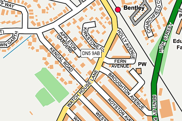 DN5 9AB map - OS OpenMap – Local (Ordnance Survey) DN5 9AB map - OS OpenMap – Local (Ordnance Survey)