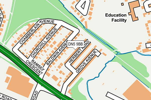DN5 9BB map - OS OpenMap – Local (Ordnance Survey) DN5 9BB map - OS OpenMap – Local (Ordnance Survey)