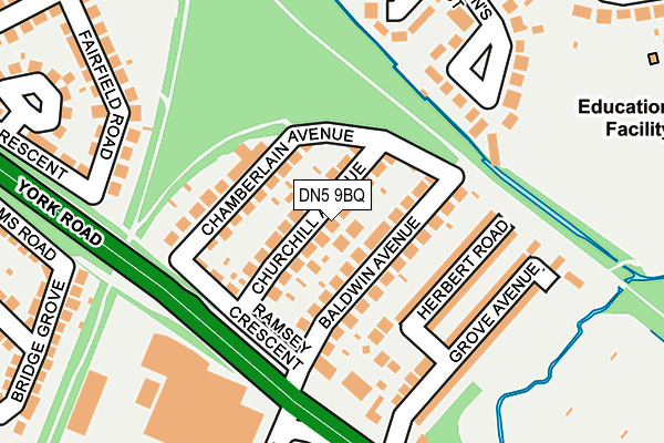 DN5 9BQ map - OS OpenMap – Local (Ordnance Survey) DN5 9BQ map - OS OpenMap – Local (Ordnance Survey)