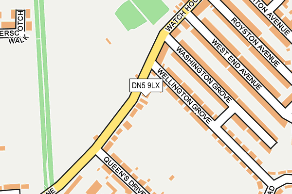 DN5 9LX map - OS OpenMap – Local (Ordnance Survey) DN5 9LX map - OS OpenMap – Local (Ordnance Survey)
