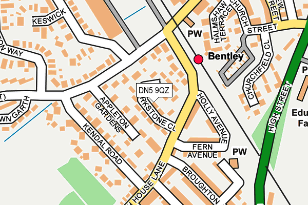 DN5 9QZ map - OS OpenMap – Local (Ordnance Survey) DN5 9QZ map - OS OpenMap – Local (Ordnance Survey)