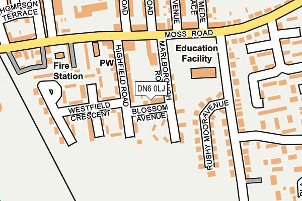 DN6 0LJ map - OS OpenMap – Local (Ordnance Survey) DN6 0LJ map - OS OpenMap – Local (Ordnance Survey)