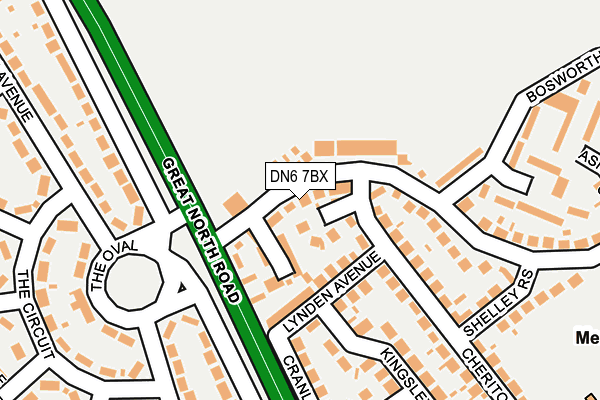 DN6 7BX map - OS OpenMap – Local (Ordnance Survey) DN6 7BX map - OS OpenMap – Local (Ordnance Survey)