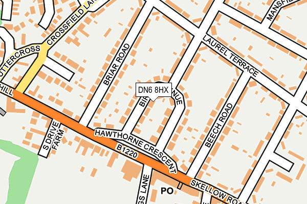 DN6 8HX map - OS OpenMap – Local (Ordnance Survey) DN6 8HX map - OS OpenMap – Local (Ordnance Survey)
