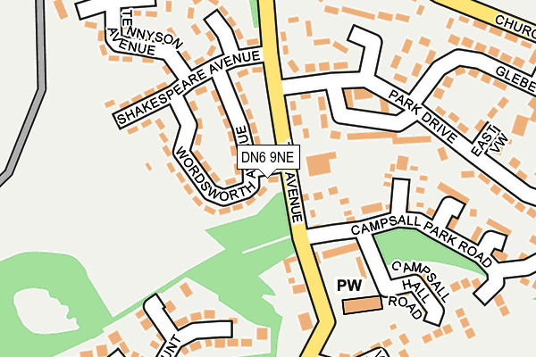 DN6 9NE map - OS OpenMap – Local (Ordnance Survey) DN6 9NE map - OS OpenMap – Local (Ordnance Survey)